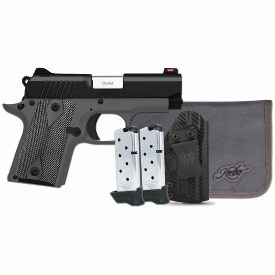 Kimber America, Micro 9 RTC-K, 1911, Semi-automatic, 9MM, Metal Frame Pistol, 3.15" Barrel, KimPro II Finish, Ghost Shadow, Black Slide with Gray Body, Rubber Grips, Fiber Optic Front Sight, Thumb Safety, 7 Rounds, 2 Magazines, Includes Tactical Qualifier Ambidextrous Holster, 669278332574, FFL-KIMBER-3300257, RTG Parts