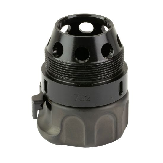 Surefire, HUB Suppressor Muzzle Adapter, Converts any 1.375X24 Thread-Pattern HUB Suppressor for use with SureFire SOCOM Fast-Attach Muzzle Devices, 7.62 NATO, Nitride/DLC Finish, Black, 084871333955, SF-HUB-FA-762-BK, RTG PARTS