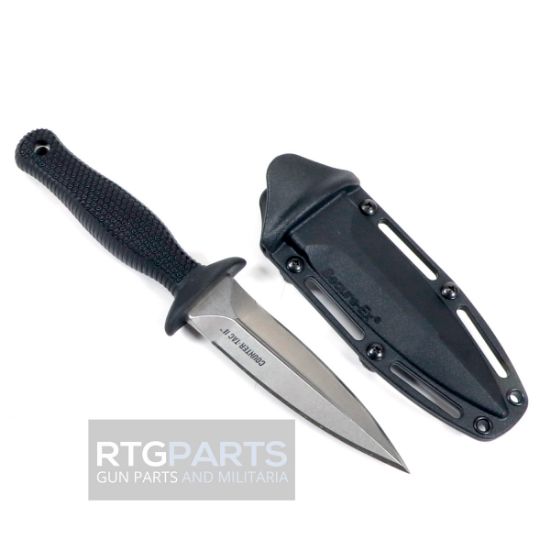 Cold Steel, Counter Tac II, Fixed Blade Knife, AUS-8A Steel, Plain Edge, 3.375" Blade, Includes Secure-Ex Sheath, 705442016281, GER-CS-10BCTM, RTG Parts