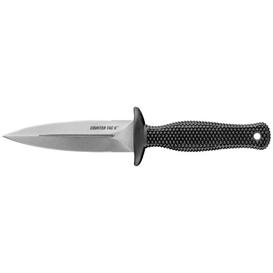 Cold Steel, Counter Tac II, Fixed Blade Knife, AUS-8A Steel, Plain Edge, 3.375" Blade, Includes Secure-Ex Sheath, 705442016281, GER-CS-10BCTM, RTG Parts