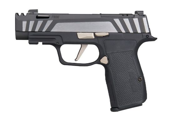 Sig Sauer, P365-AXG EQUINOX, Semi-automatic, Striker Fired, Metal Frame Pistol, Micro Compact, 9MM, 3.1" Barrel, Two Port Integrated Expansion Chamber, Nitron Finish, Black, AXG Grip Module, G10 Grips, X-RAY3 Day/Night Sights, 3 x 12rd Magazines, 798681740741, FFL-SIG-365AXG-9-COMP-EQ, RTG Parts