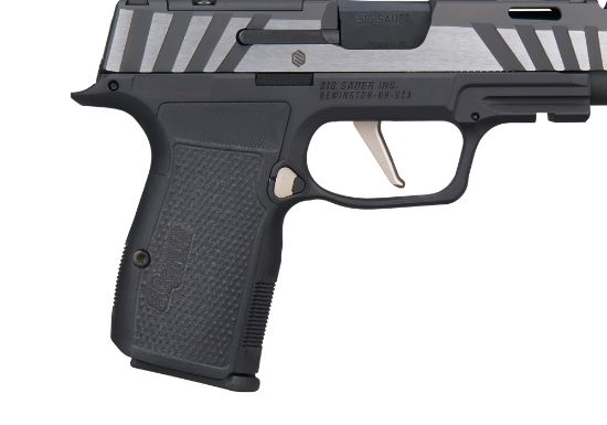 Sig Sauer, P365-AXG EQUINOX, Semi-automatic, Striker Fired, Metal Frame Pistol, Micro Compact, 9MM, 3.1" Barrel, Two Port Integrated Expansion Chamber, Nitron Finish, Black, AXG Grip Module, G10 Grips, X-RAY3 Day/Night Sights, 3 x 12rd Magazines, 798681740741, FFL-SIG-365AXG-9-COMP-EQ, RTG Parts