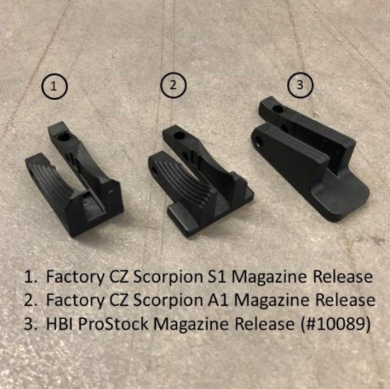 HB Industries, CZ Scorpion 3 ProStock Magazine Release, Polymer, Black, HBI-10089, RTG Parts