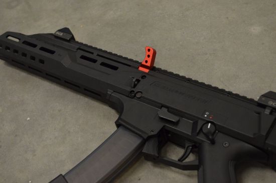 HB Industries, CZ Scorpion 3 Theta Extended Charging Handle, Red, HBI-10047-02, RTG Parts